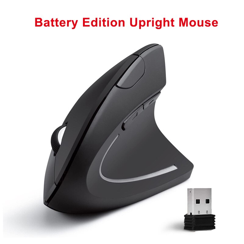 2.4G Draadloze Muis Pols Souris Sans Fil Ergonomische Verticale Optische 800/1600 Dpi Computer Muizen 5 Knoppen Voor Laptop Desktop pc: Wirelessbattery-b