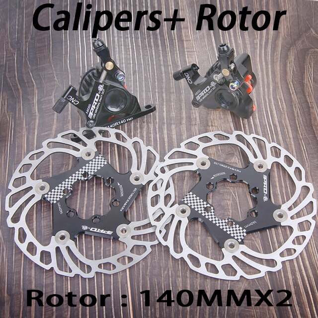 Road Hydraulic disc brakes set Flat Mount Calipers with 140MM discs rotor Bicycle Bilateral Mechanical Cable road brake Clamps