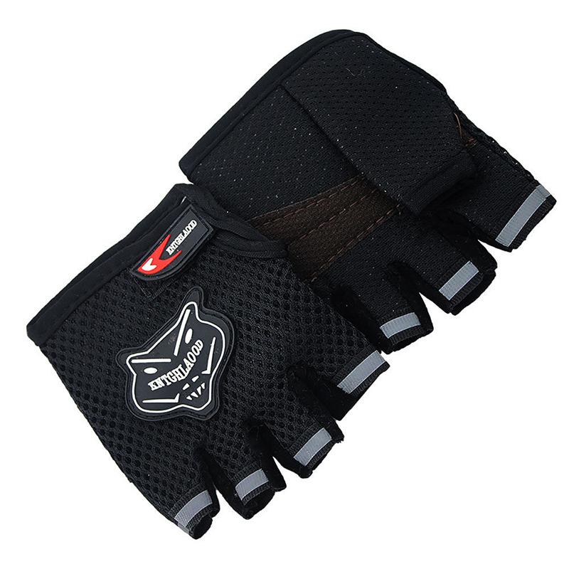 Guantes de ciclismo transpirables para hombre, de medio dedo, antigolpes, para exteriores, guantes de bici deportes