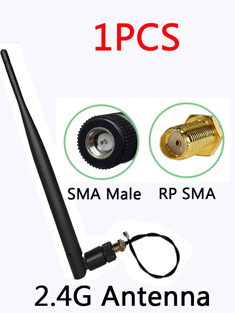 EOTH 1-5 sztuk 2.4g antena 5dbi sma kobieta wlan wifi 2.4ghz antena IPX ipex 1 SMA męnarty przedłużacz kabla iot moduł antena: 1szt MC