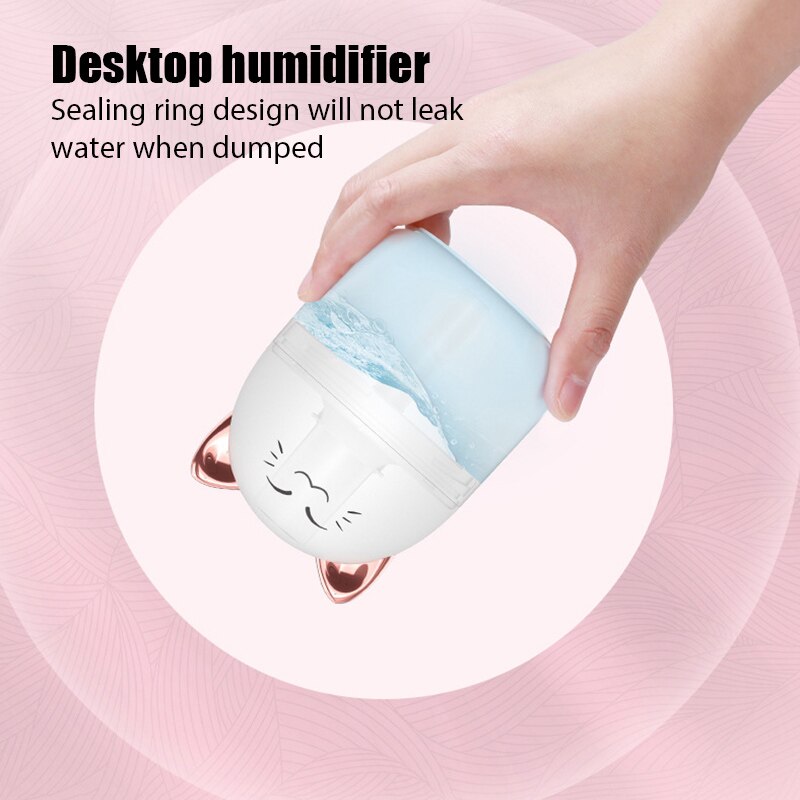 Humidificador de aire con forma de Tigre, difusor de aceites aromáticos ultrasónico para mascotas bonitas, lámpara LED de Color romántico, USB, 300ML