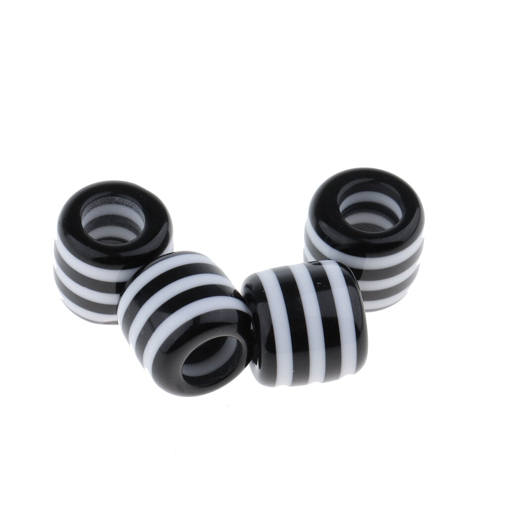 10 stk/pakke dread lock fletning dread locks stribede perler hår tilbehør tube hair extension perler fletning hår dekorationer