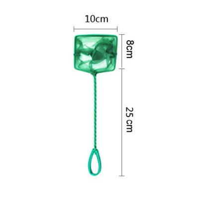 Bærbart fiskenet langt håndtag firkantet akvarietilbehør landingsnet til fisk, flydende genstande, renseværktøj til krabbenet: 4 tommer