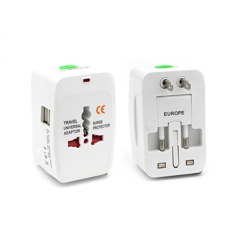 Dual USB Charging Port All in One Universal Worldwide Convenient Travel Charger Power UK AU US EU Plug Adapter With Packaging