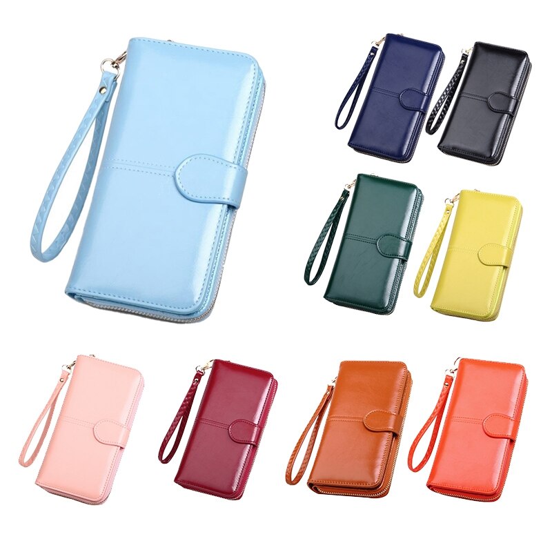 Dames pu leren portemonnee creditcard dames portemonnee lange clutch rits dames effen portemonnee