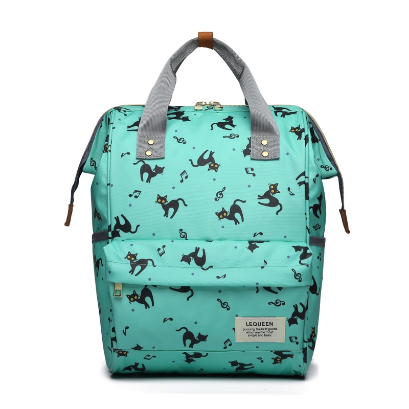 Lequeen Mommy Backpacks Nappy Bags animal bear print Diaper Bags Maternity Backpack Small Waterproof Travel Bag LPJ10: LPB06-green