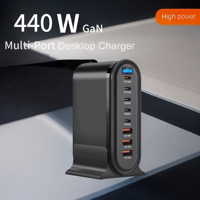 440w- scherm galliumnitride oplader multi-port usb snellader 5c 3a krachtige desktop laadstation