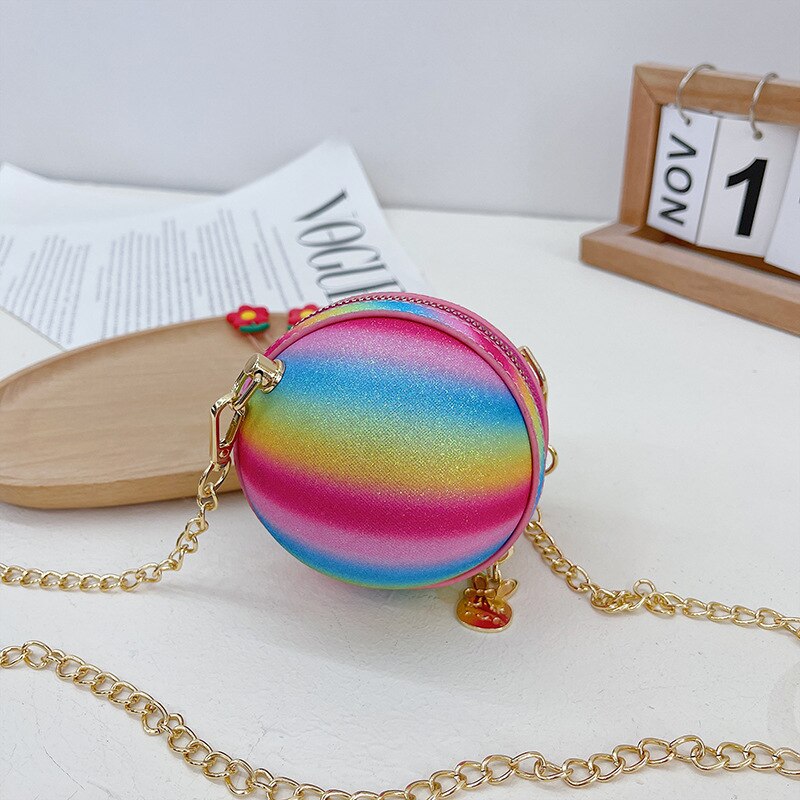 Leuke Kids Rainbow Portemonnees En Handtassen Meisje Mini Basketbal Crossbody Tas Kawaii Baby Coin Pouch Peuter Portemonnee: color7