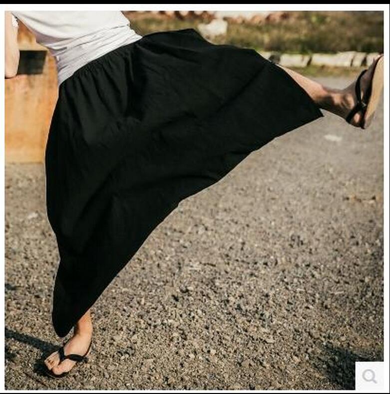 Pantalones bombachos holgados de lino para mujer, pantalón bombacho con falda, con gran entrepierna, para club nocturno, novedad de verano,