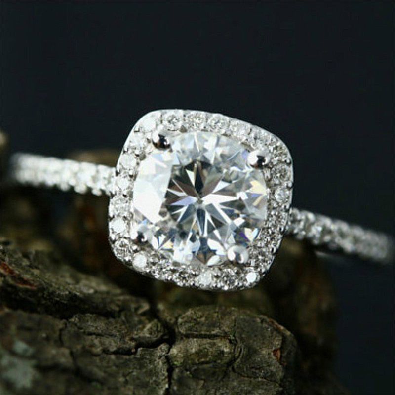 Trendy Crystal Engagement Klauwen Ringen Voor Vrouwen Aaa Wit Zirkoon Kubieke Elegante Ringen Vrouwelijke Bruiloft Jewerly