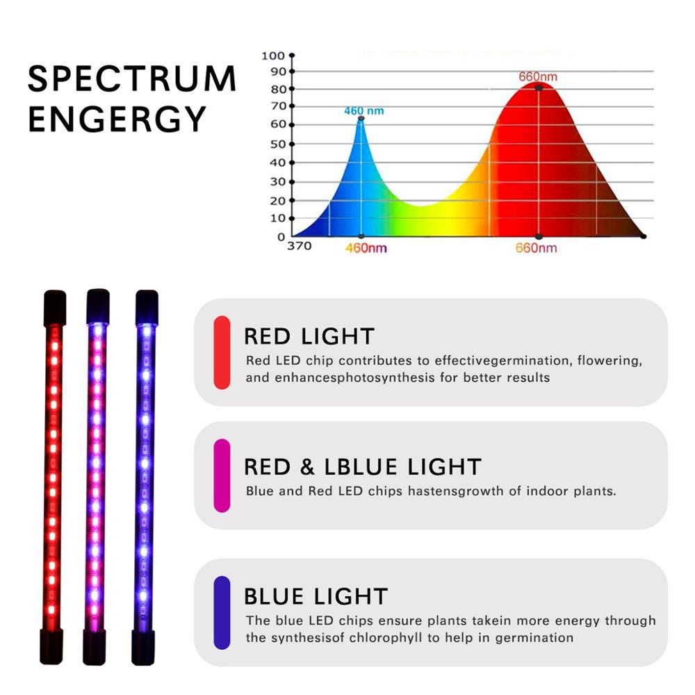 Luz LED de cultivo con USB Fito, Fito lámpara de espectro completo con Control para plantas semillas y flores, caja de tienda de cultivo Fitolamp para interiores