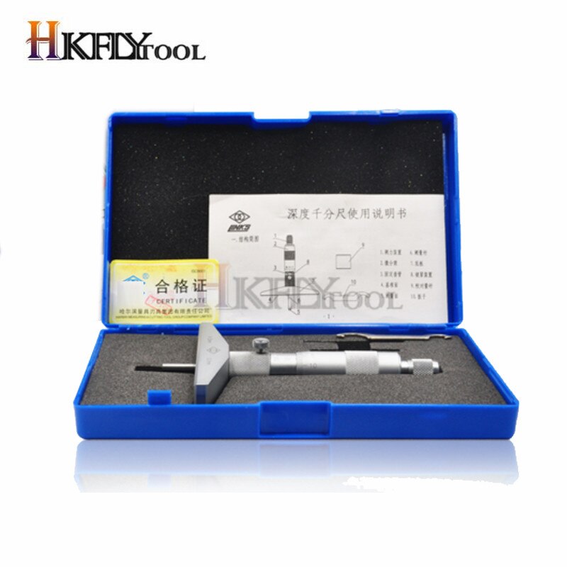 0-25mm 50mm 100mm 150mm 200mm Depth Micrometer Gauge With Rods depth Measurement Caliper Micrometer Gauge With 4 Rod Xibei Brand