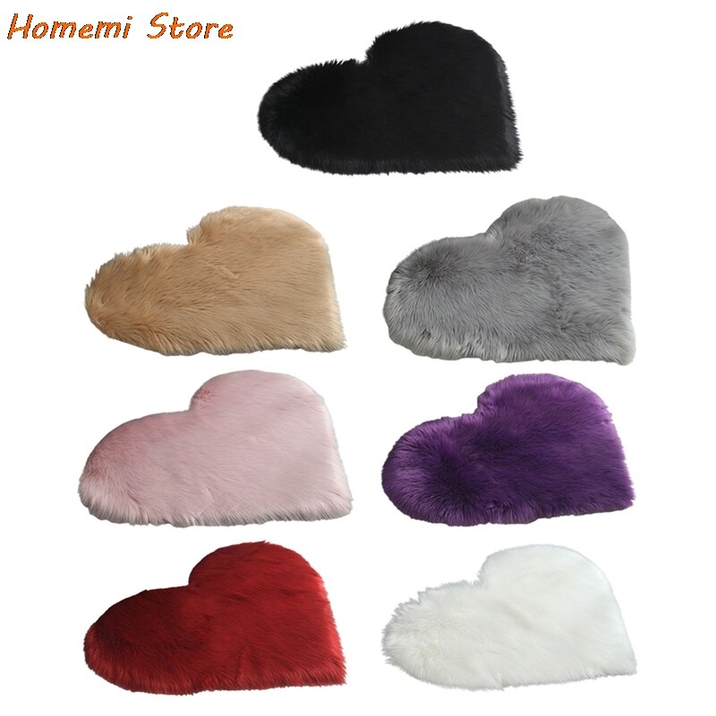 Pluche Tapijt Voor Woonkamer Hartvormige Pluche Tapijt Slaapkamer Tapijten Sofa Kussen Bed Home Decor Tapijten Zachte Mat