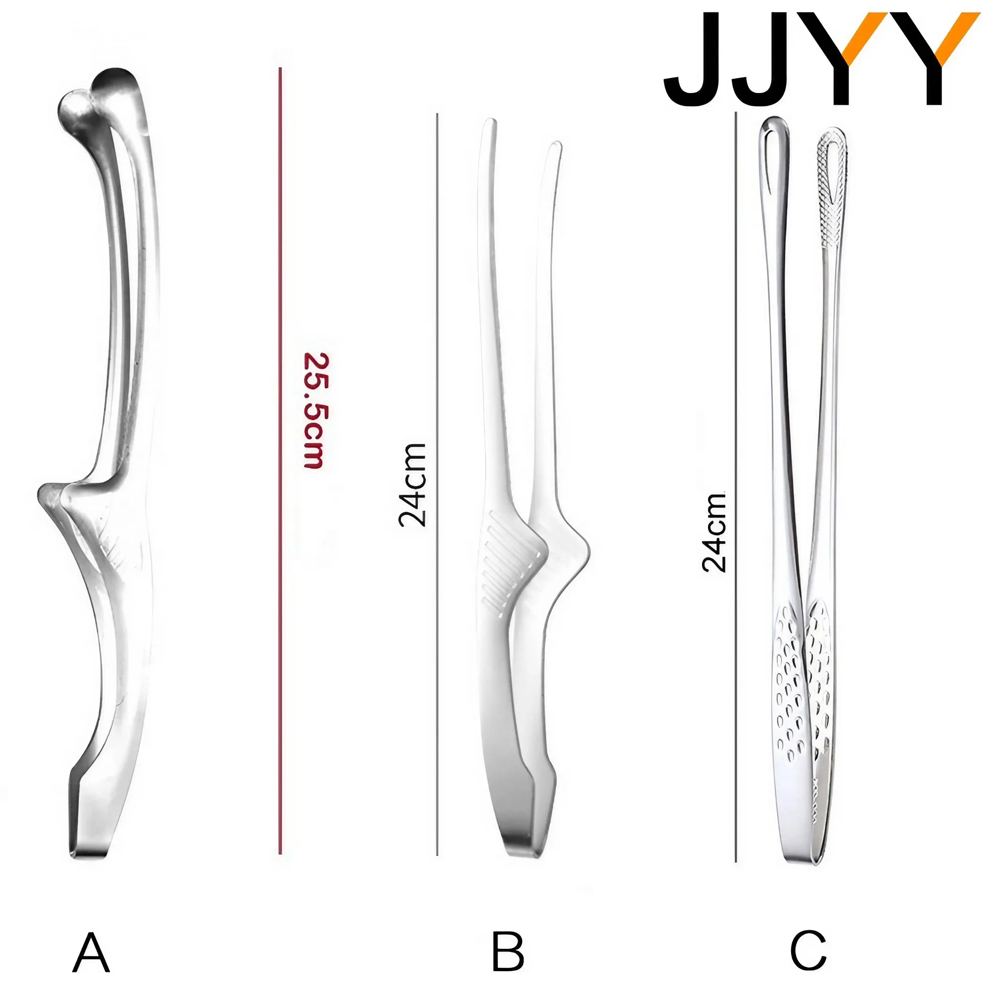 Pinzas para alimentos de acero inoxidable JJYY 304, pinzas antideslizantes para barbacoa con mango largo, pinzas para carne, herramientas de cocina, accesorios de cocina