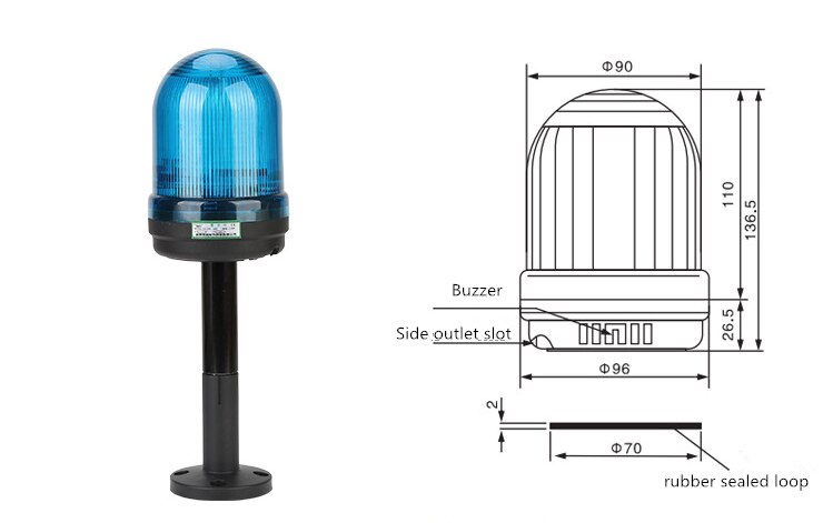 Diameter 90mm Led Three-Color In 1 layer Signal Lamp Waterproof dustproof Warning Light For Industrial Machine Alarm Safety Lamp