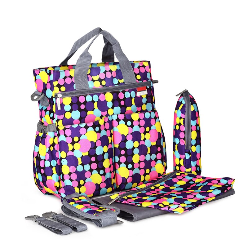 Barsel baby bleie bag multifunksjon baby bleie poser skrive ut vanntett stelle bag barnevogn poser