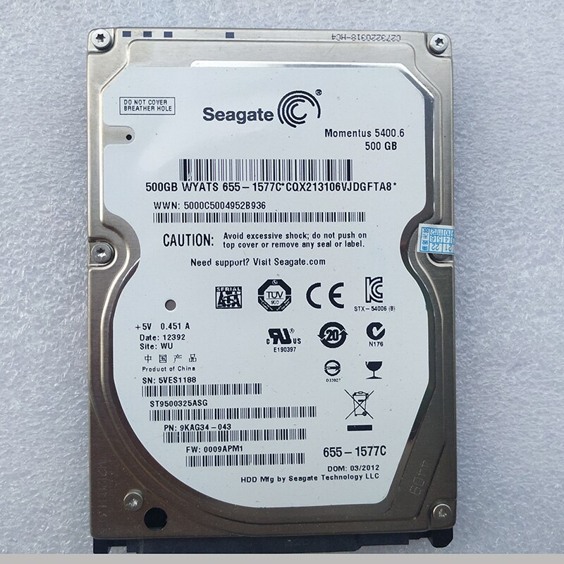 Seagate momentus 5400.6 st9500325as 500gb 5400 o / min 8mb cache sata 3.0gb/s 2.5 "intern notebook-harddisk