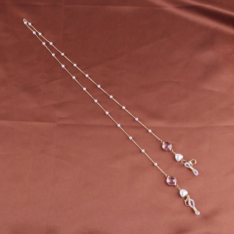 Okulary przeciwsłoneczne okulary przeciwsłoneczne okulary uchwyt na łańcuszek przewód smycz naszyjnik łańcuszek robić okularów okulary uchwyt na przewód smycz na szyje lina: Różowy