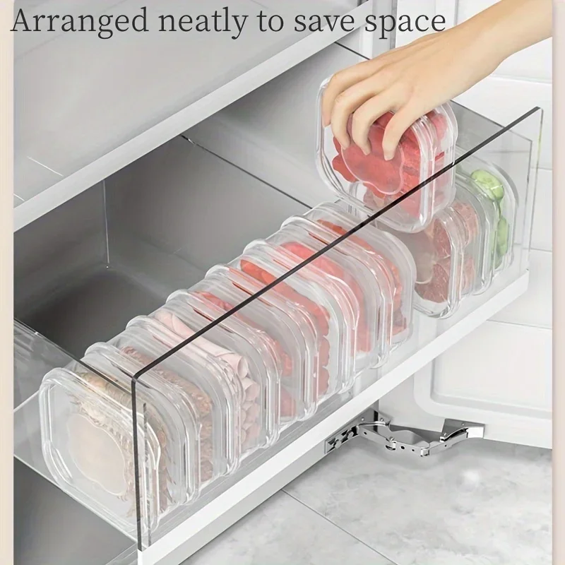 Food Storage Containers with Lids Thick Food Grade Plastic Food Container Square Stackable Refrigerator Organizer Bins