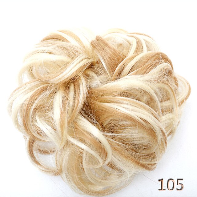 LUPU Messy Chignon Synthetic Hair Bun Curly Scrunchie Updo Hairpieces With Elastic Band Heat Resistant Hair Extensions For Women: 105