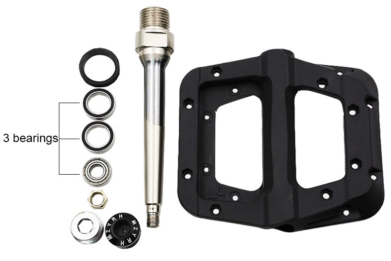 Pedales de bicicleta MTB Road Bike BMX pedales ultraligeros de fibra de nailon con 3 rodamientos, piezas de bicicleta profesionales con