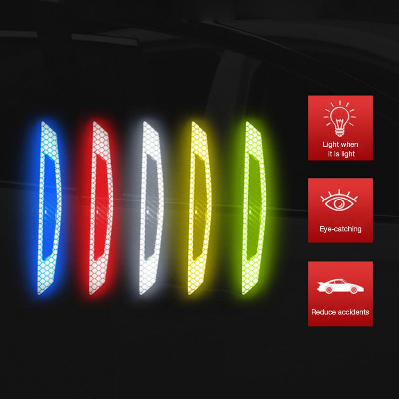 Universele Auto Deur Protector Anti Scratch Reflecterende Waarschuwing Strip Bumper Sticker Veilig Decal Reflecterende Strip
