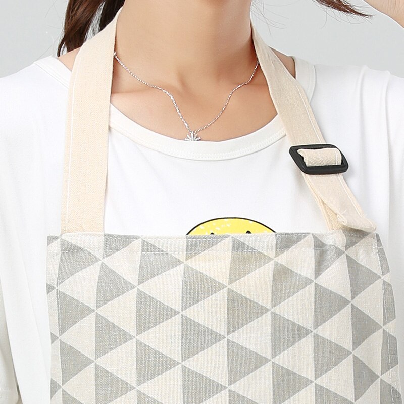 Lady Women Men Adjustable Cotton Linen High-grade Kitchen Apron For Cooking Baking Restaurant Pinafore
