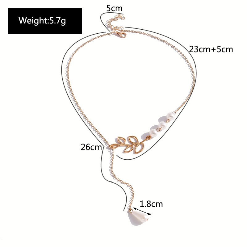 Jahrgang Perle Kette Halsketten Anhänger für Frauen Mädchen Metall Hohlen Baum Blatt Halsketten Charme Collares Schmuck