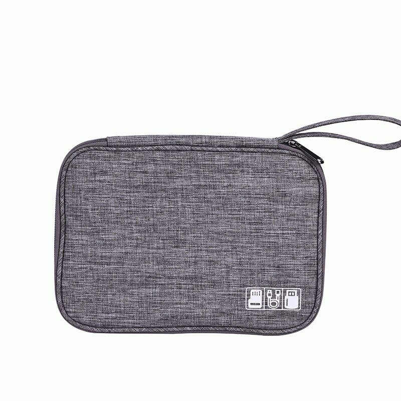 Single layer Verpakking laag Reizen Elektronische Accessoires Organizer Bag Reislader Datakabel Zakken digitale opslag Pack: gray