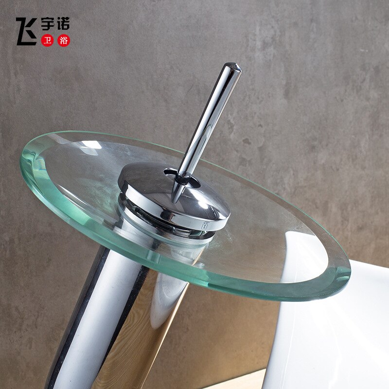 Koperen kraan voor grensoverschrijdende levering van buitenlandse handel, badkamer, glas waterval, wastafel plating, koud en warm water mengen fauc