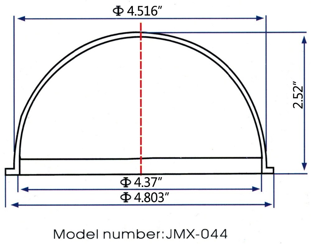 Jmx 4.4 tommer akryl indendørs / udendørs cctv udskiftning klart kamera kuppelhus sikkerhed kuppel kamerahus