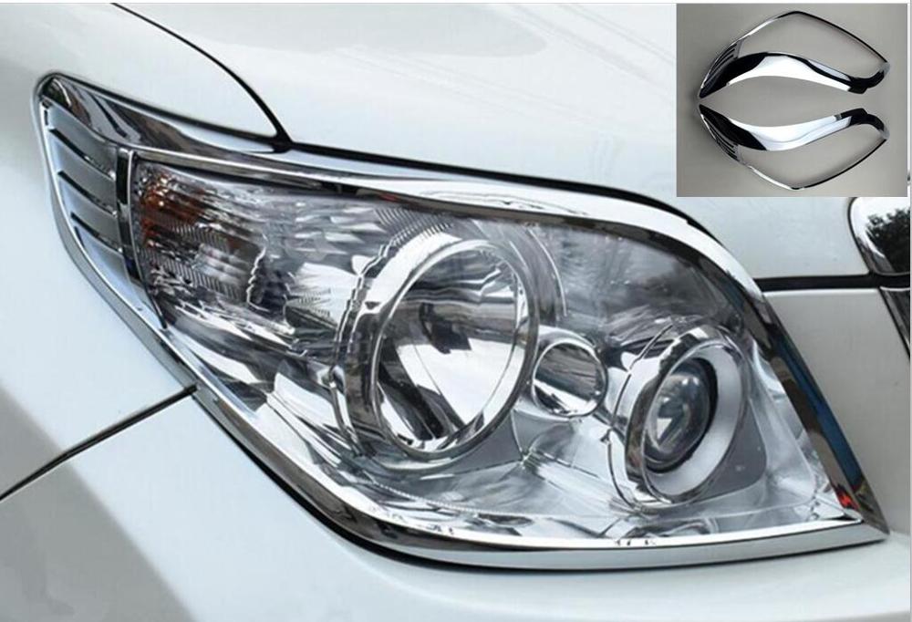 ABS chrome For Toyota Prado 150 accessories headlight cover trim fit fj150 - head light front lamp cover