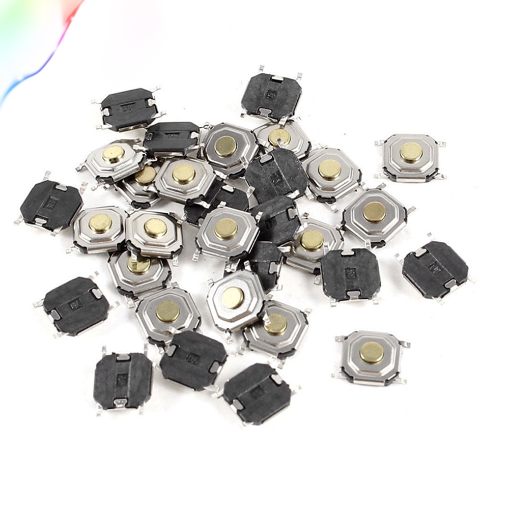 30 Pcs 5x5x1.5mm SMD Momentary 4 Pin Tact Tactile Micro Switch DC 12V 0.2A
