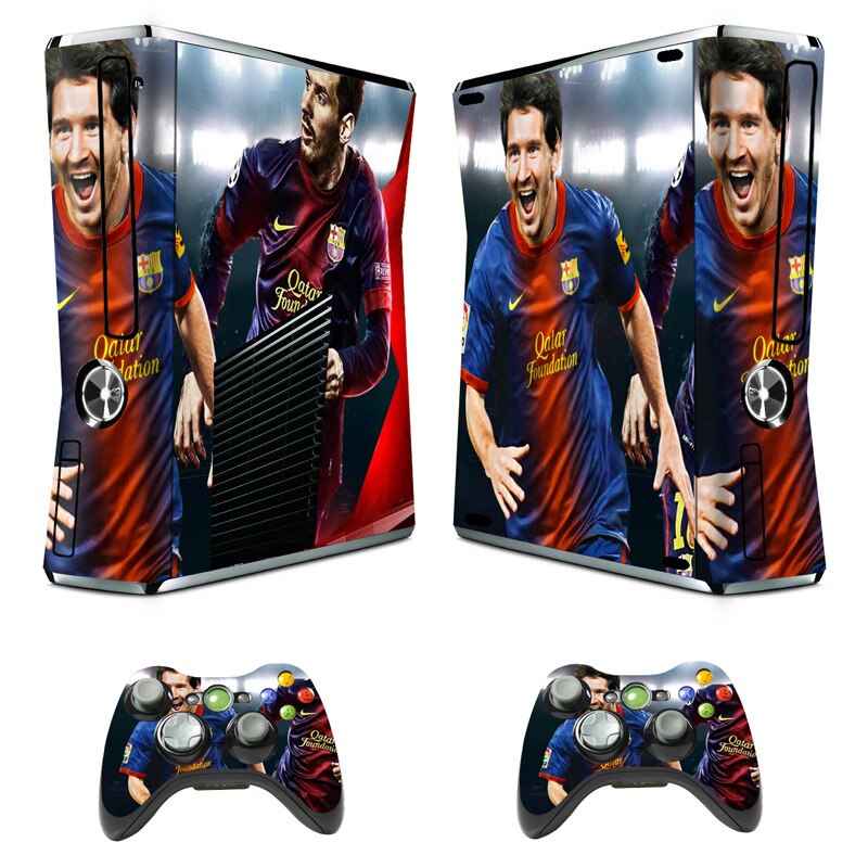 Ku er mei Xbox 360 Slim Console di Gioco Full Body Protettiva Film di Coppa Del Mondo di Gioco del Calcio di Adesivi Colorati