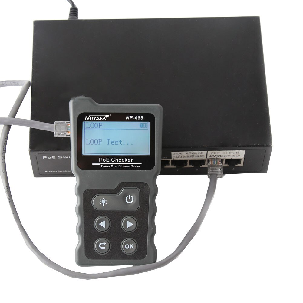 Noyafa NF-488 LCD Network Cable Tester Wire Tracker PoE Checker Inline PoE Voltage and Current Tester with Cable Tester