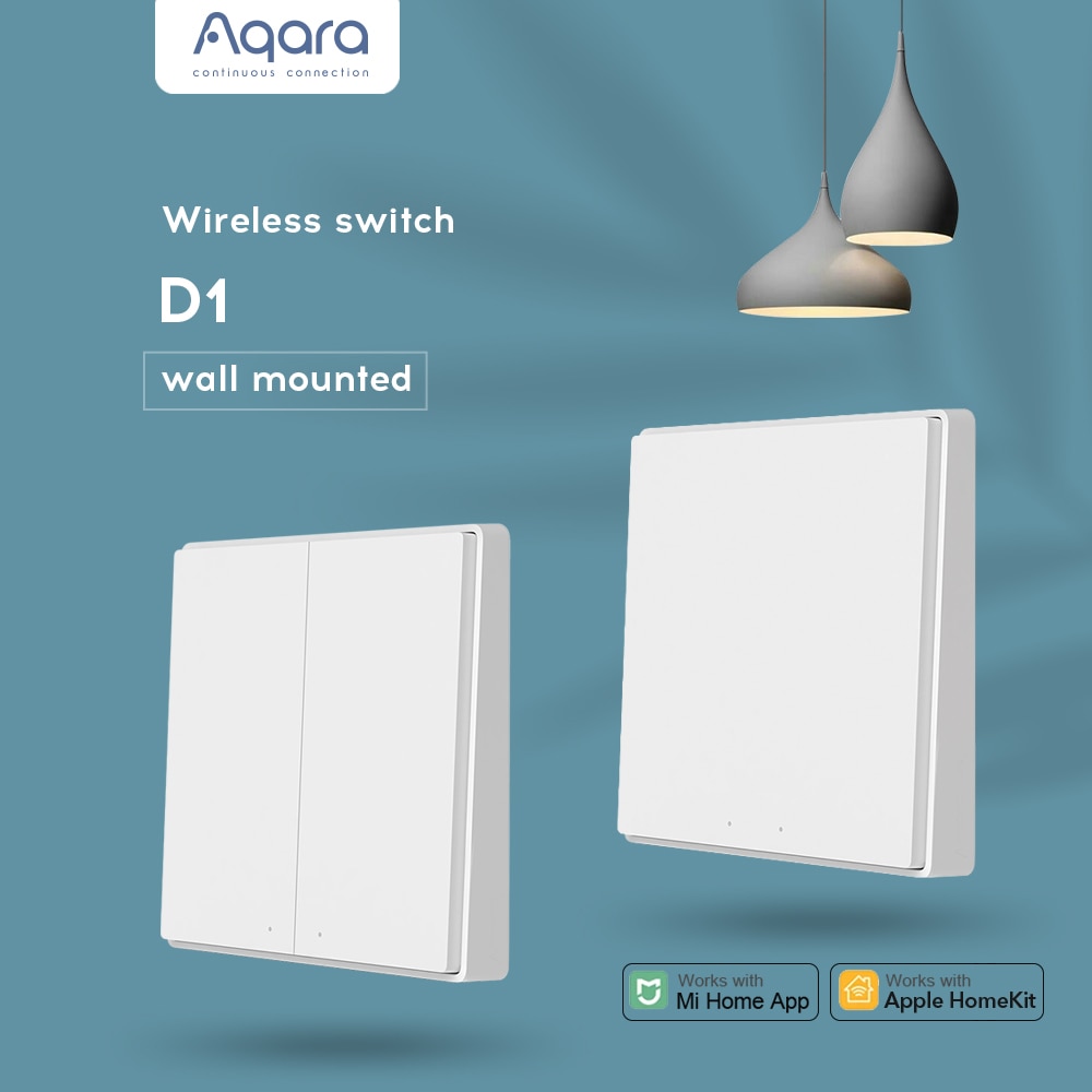 Aqara D1 Wireless Smart Switch Zigbee Remote Control 1/2 Key Work With Wall Switch For Homekit Xiaomi Mijia Mihome APP