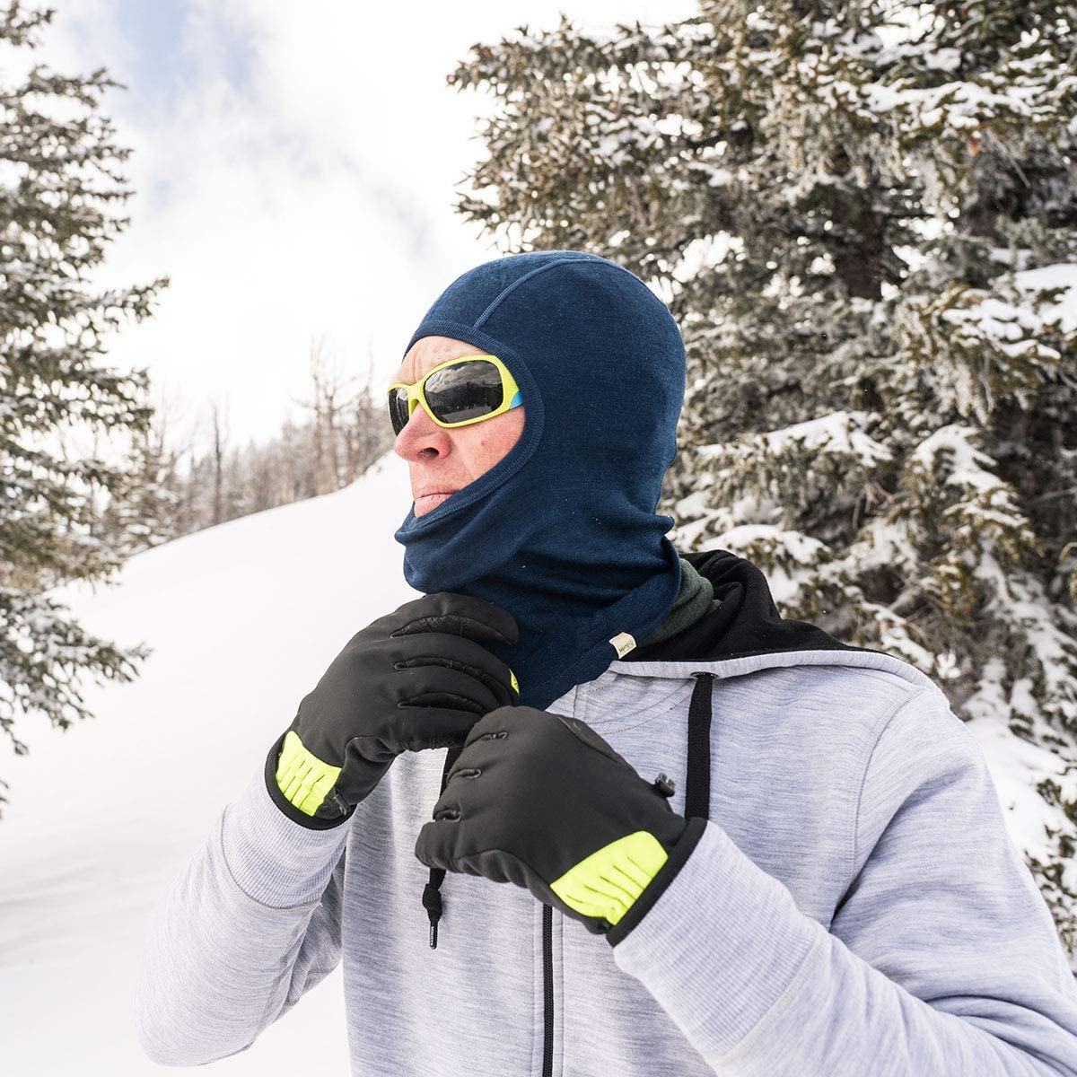 Masque de Ski en laine mérinos cagoule, poids caché 300G, pour l&#39;hiver, pour hommes et femmes, protection thermique pour moto et équitation