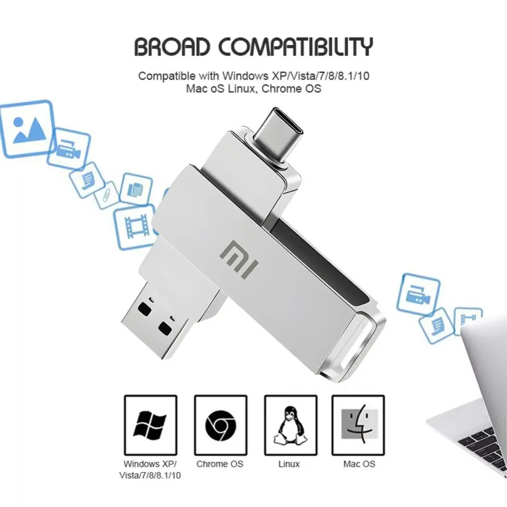 Xiaomi 16TB Flash Drive USB 3.0 Super High Speed Transfer Metal Mini U Disk Pen Drive Type C Memory Waterproof Disk SSD U Drive