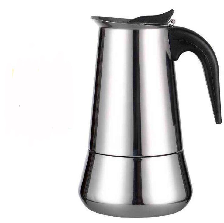 Roestvrijstalen koffiepot mokka espresso latte percolator fornuis koffiezetapparaat pot percolator drankgereedschap cafetière latte fornuis: Vat stijl 100ml
