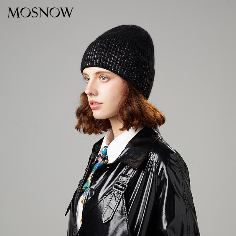 Kvinnliga mössor vintermössor för kvinnor kaninhår casual höststickad mössa tjejmössa mjuk mössa