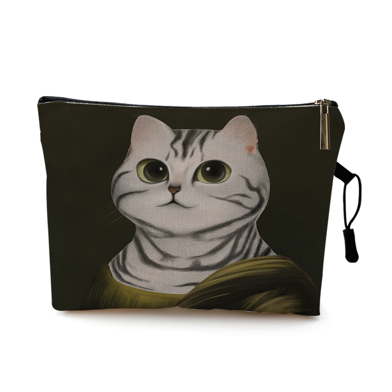 Sacchetto di vanità del rossetto dell'organizzatore di articoli da toeletta di viaggio della borsa cosmetica delle signore delle donne del sacchetto di trucco di progettazione del gatto divertente sveglio eccellente: Pattern 3
