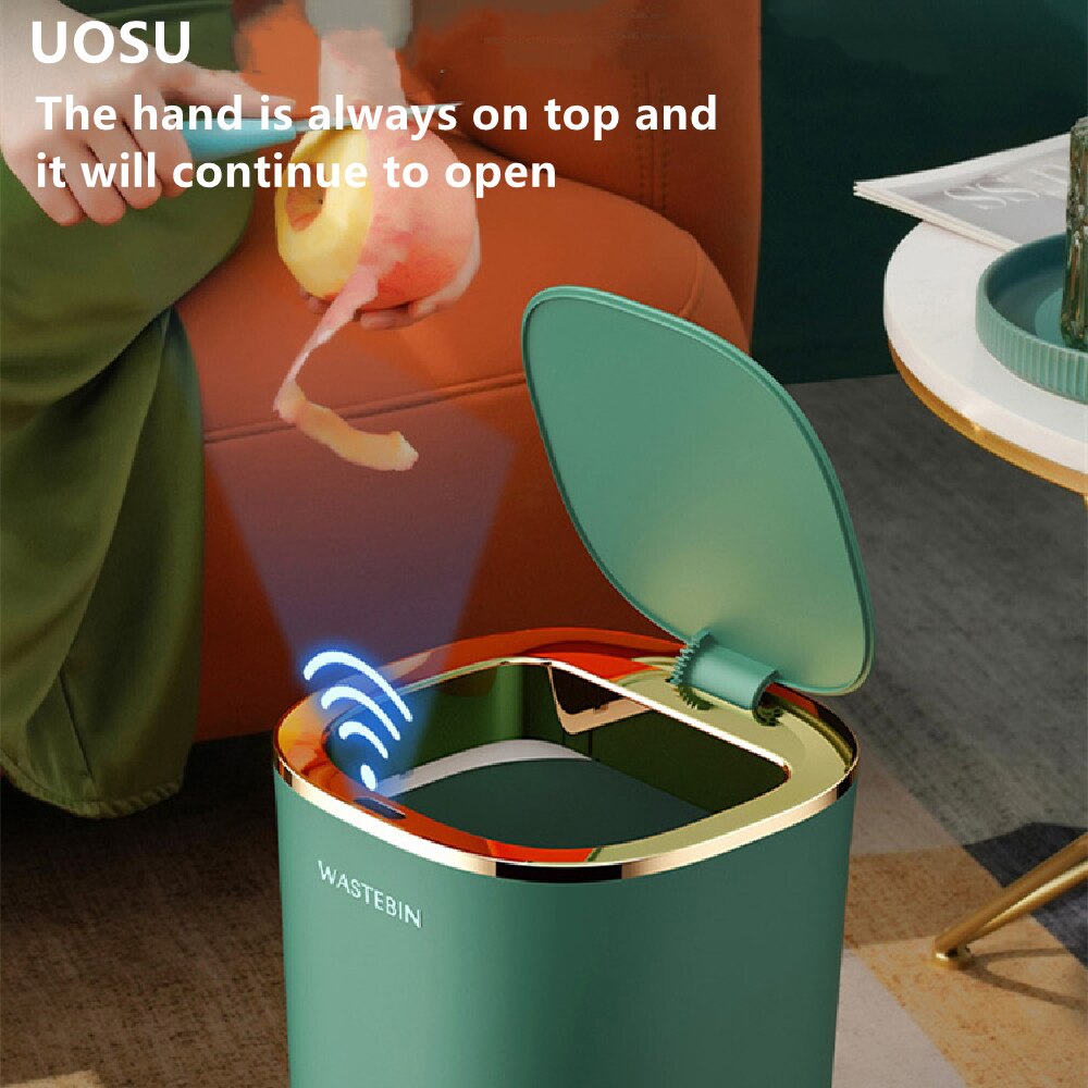 Smart Induction Trash Can Automatic Intelligent Sensor Dustbin Electric Touch Trash Bin for Kitchen Bathroom Bedroom Garbage