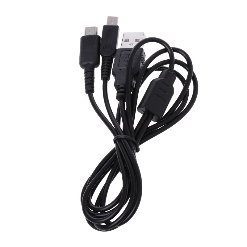 2- i -1 usb laddningskabel y-splitter sladd för nintendo 3ds ndsi ds lite