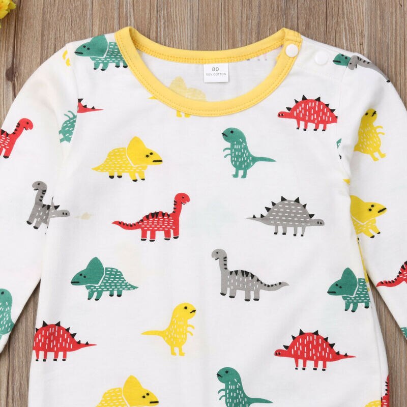 Newborn Baby Boy Girl Dinosaur Romper One Piece Long Sleeve Cute Jumpsuit Clothes Outfit Spring Casual Toddler Infant Clothing