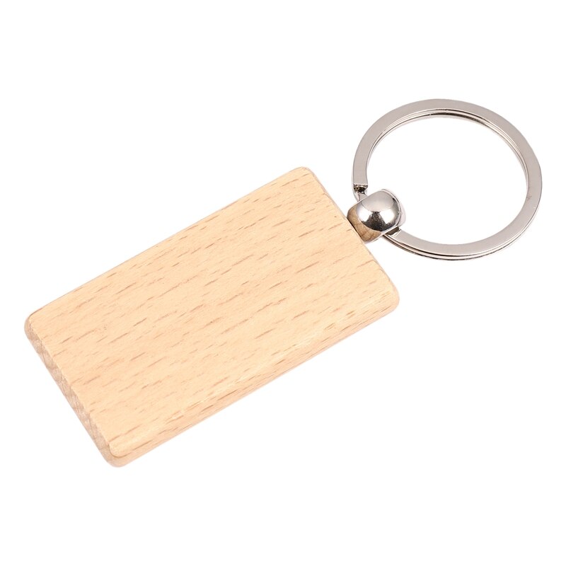 50 Blank Houten Sleutelhanger Rechthoekige Graveren Key Id Kan Worden Gegraveerd Diy