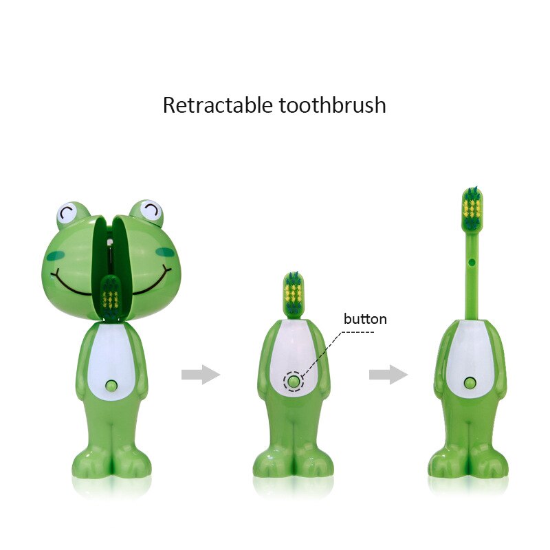 Bebê escova de dentes de silicone crianças animal escova de dentes telescópica cerdas macias escova de dentes boca limpa mordedor formação