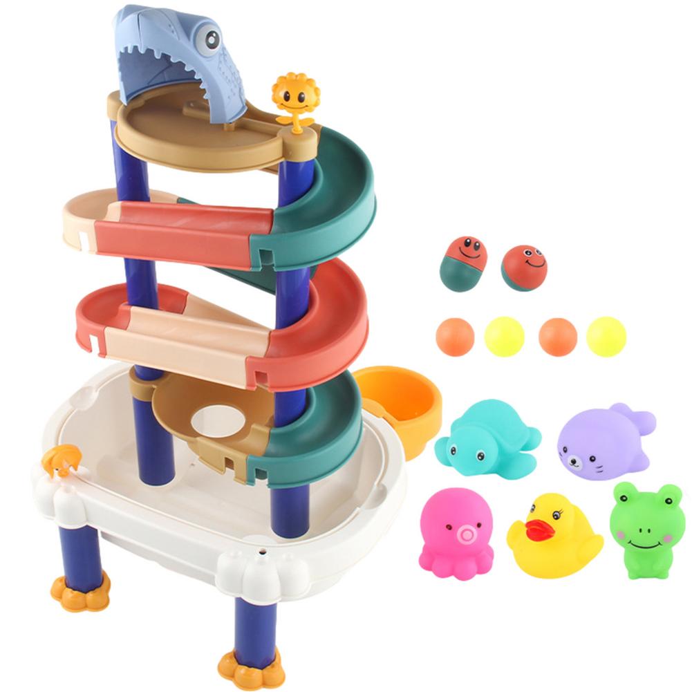 Juguetes de baño para bebés, tobogán de agua artesanal, pista de bolas de cascada, ventosa, Orbits, bañera, ducha