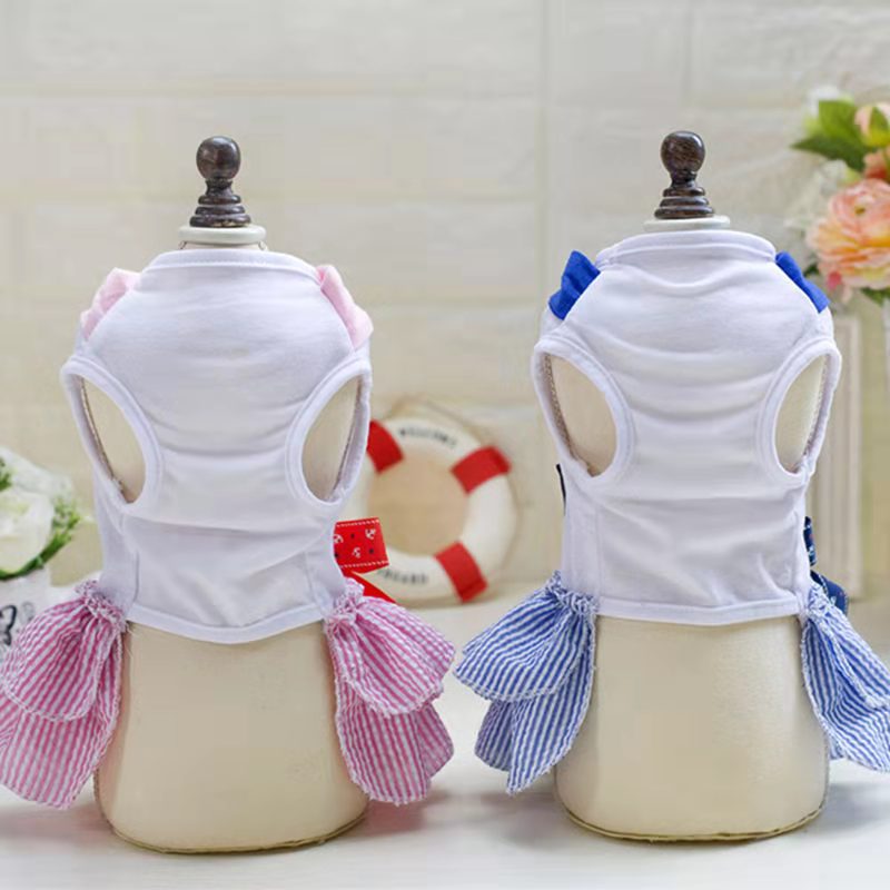Hond Kleding Zomer Lente Dunne Klassieke Sailor Huisdier Korte Rokken Voor Kleine Honden Teddy Franse Bulldog Hond Jurken Vest