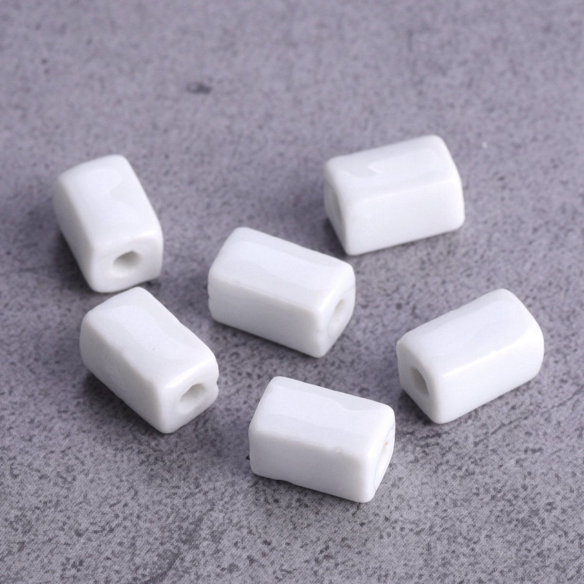 10 pièces Rectangle forme cuboïde 12x8mm fait à la main émaillé émail céramique porcelaine perles en vrac pour la fabrication de bijoux résultats de bricolage: Black