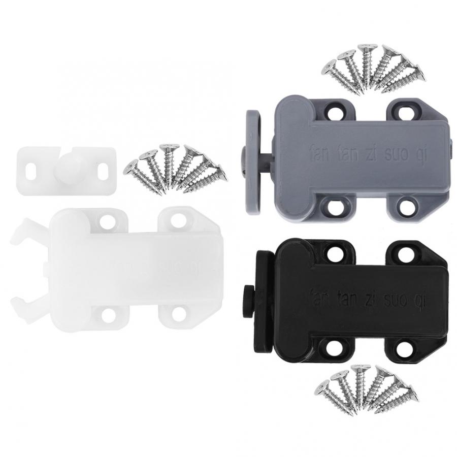 6 Sets Nylon Cabinet Drawer Rebound Self Locking Door Latches Furniture Hardware Accessories lock latch